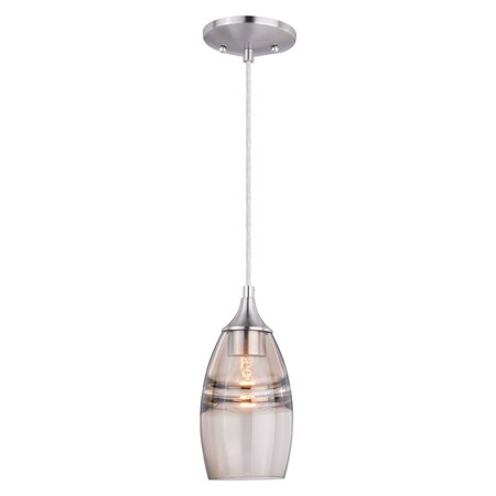 VAXCEL Milano 5-in. Mini Pendant Amber Fog Glass, satin nickel finish P0276